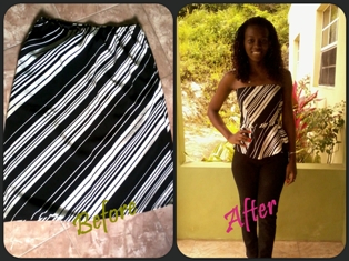 DIY: Transform a Skirt into a Strapless Peplum Blouse