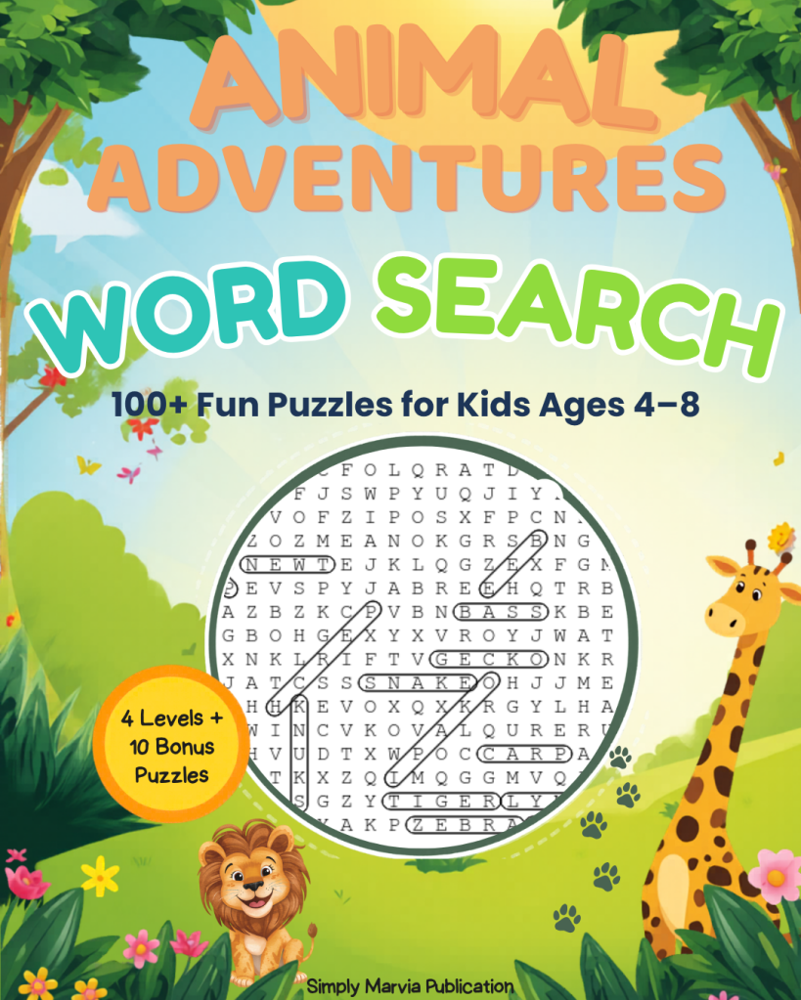 Animal Adventures Word Search book cover